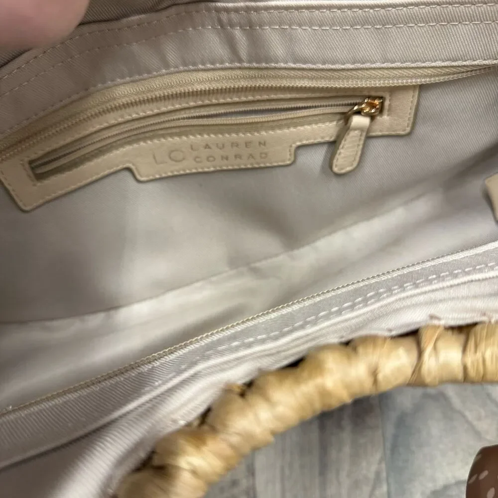 LC Lauren Conrad Woven Straw Tote in Natural Beige